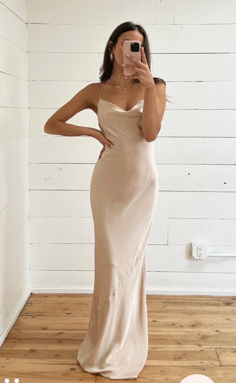 Show Me Your MuMu Champagne Slip Maxi Dress